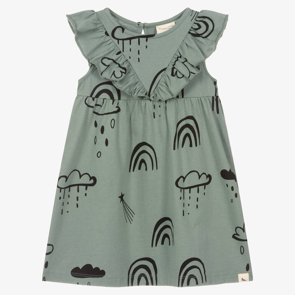 Turtledove London-Baby Girls Green Cotton Dress | Childrensalon Outlet
