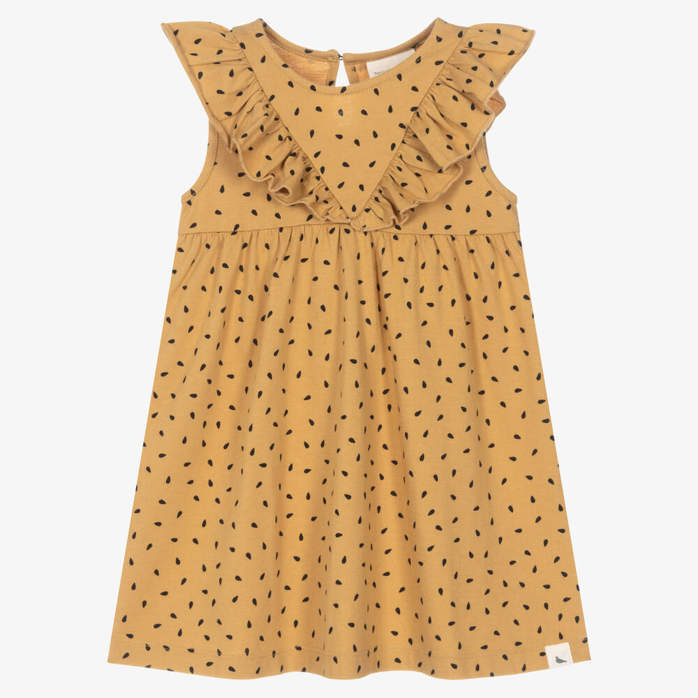 Turtledove London - Baby Girls Yellow Organic Cotton Dress | Childrensalon