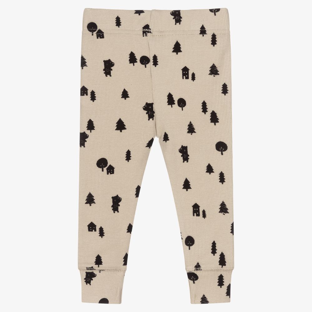 Turtledove London-Beige Cotton Leggings | Childrensalon Outlet