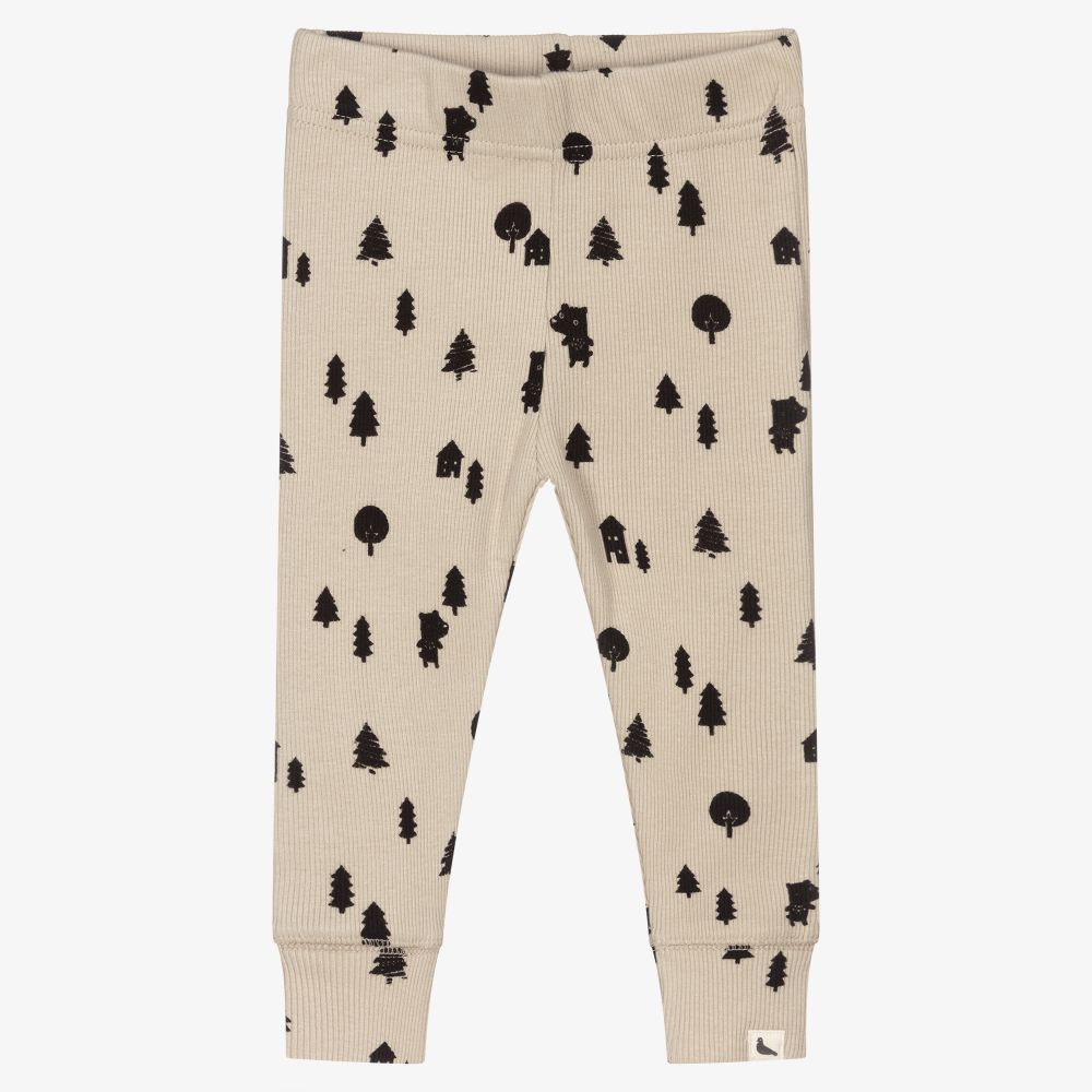 Turtledove London - Beige Cotton Leggings | Childrensalon