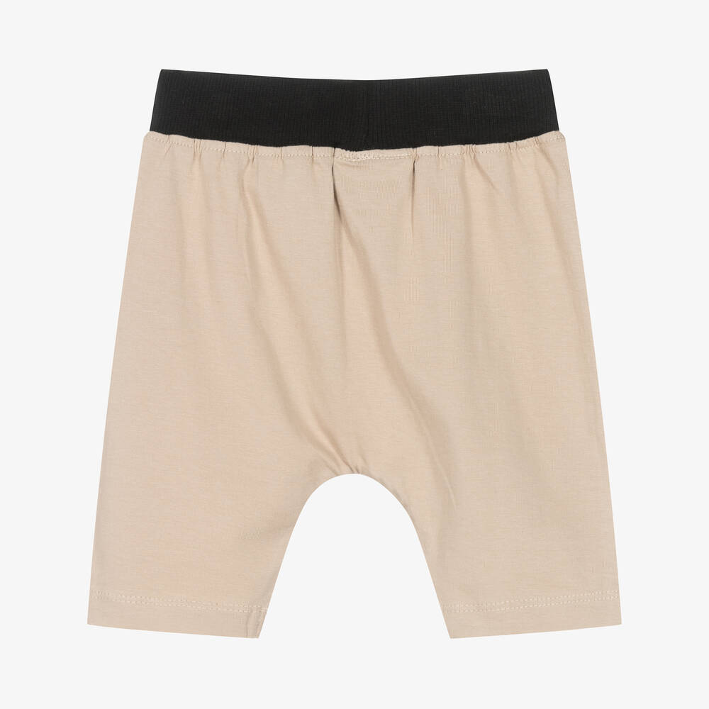 Turtledove London-Beige Organic Cotton Bear Shorts | Childrensalon Outlet