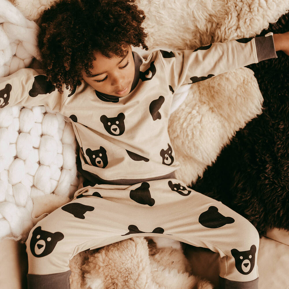 Turtledove London-Beige Organic Cotton Joggers | Childrensalon Outlet