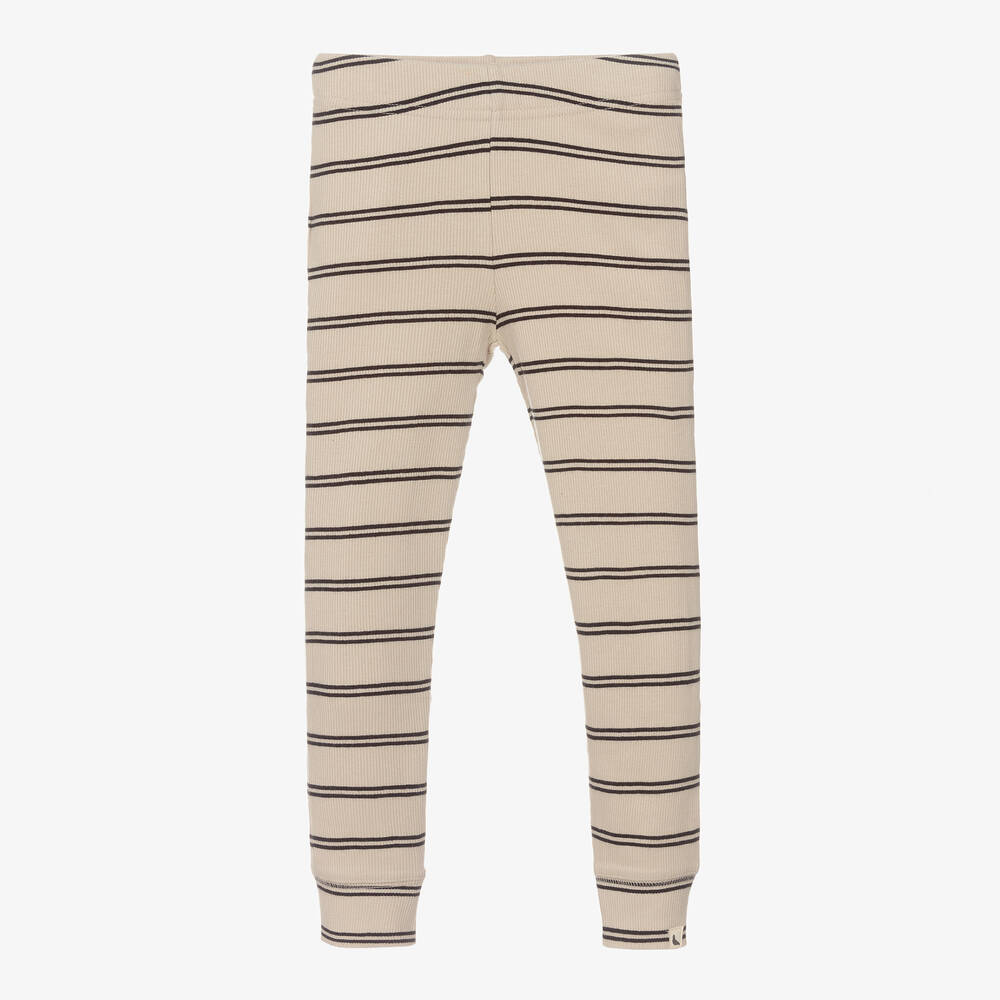 Turtledove London - Beige Organic Cotton Leggings | Childrensalon