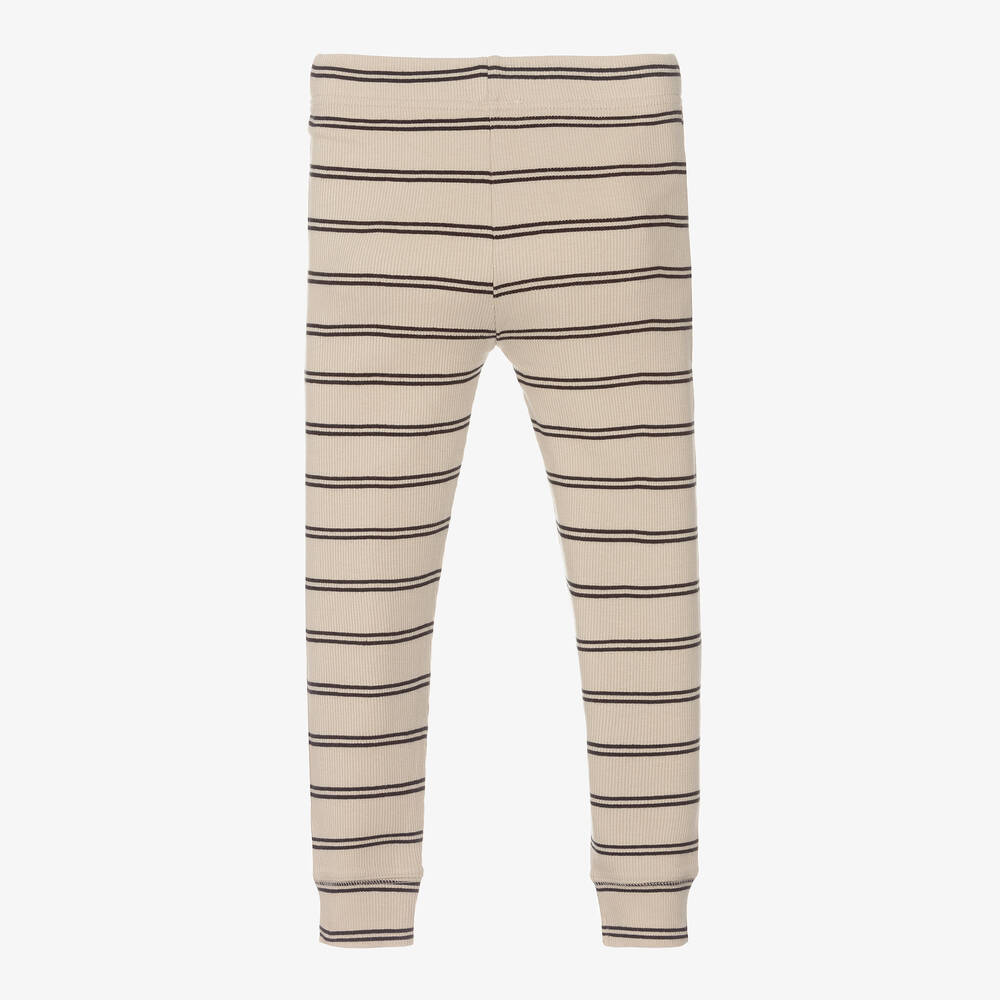 Turtledove London-Beige Organic Cotton Leggings | Childrensalon Outlet
