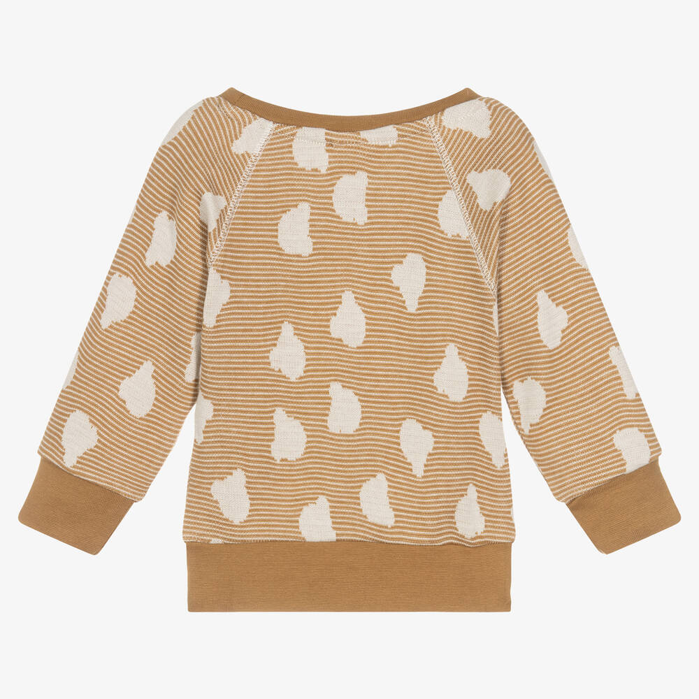 Turtledove London-Beige Organic Cotton Sweatshirt | Childrensalon Outlet