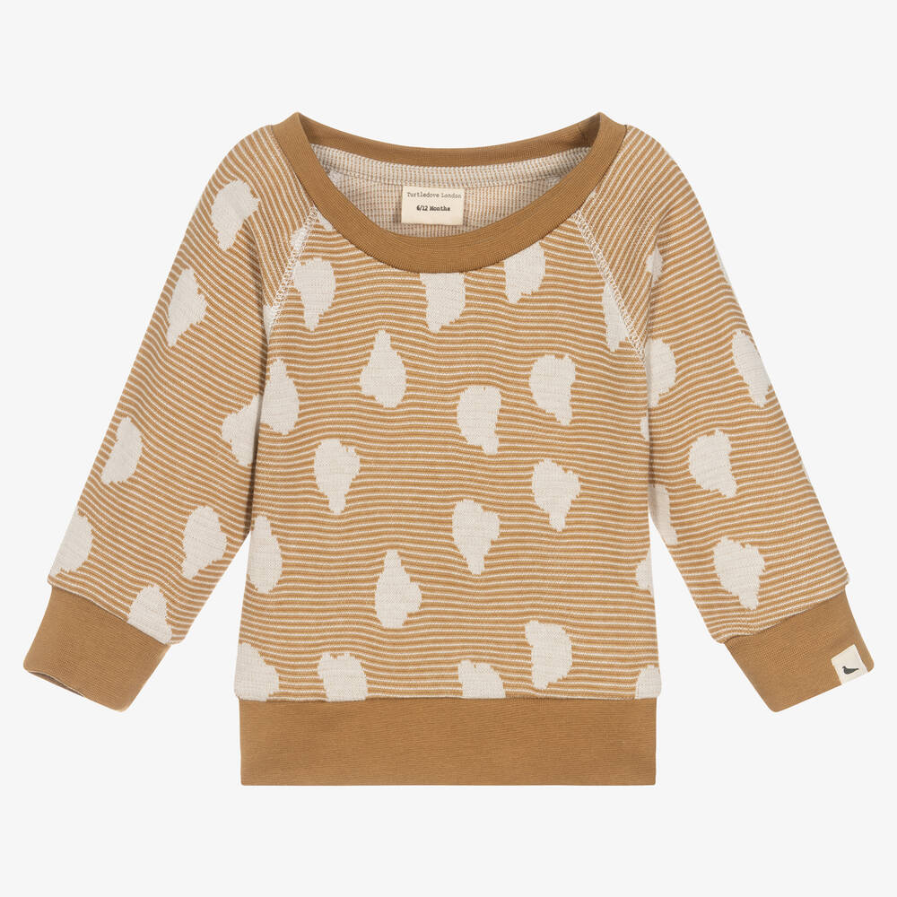 Turtledove London-Beige Organic Cotton Sweatshirt | Childrensalon Outlet