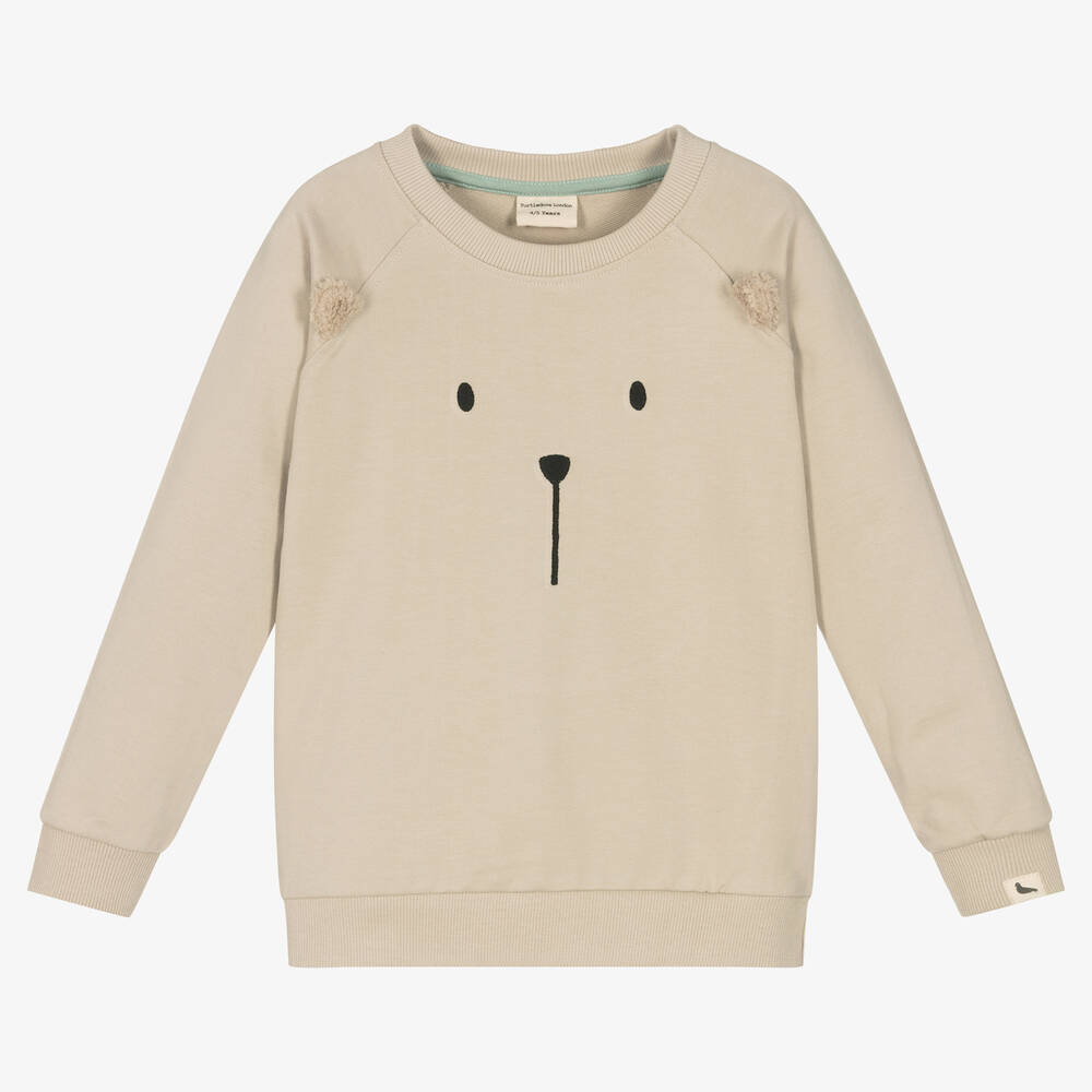 Turtledove London - Beige Organic Cotton Sweatshirt  | Childrensalon