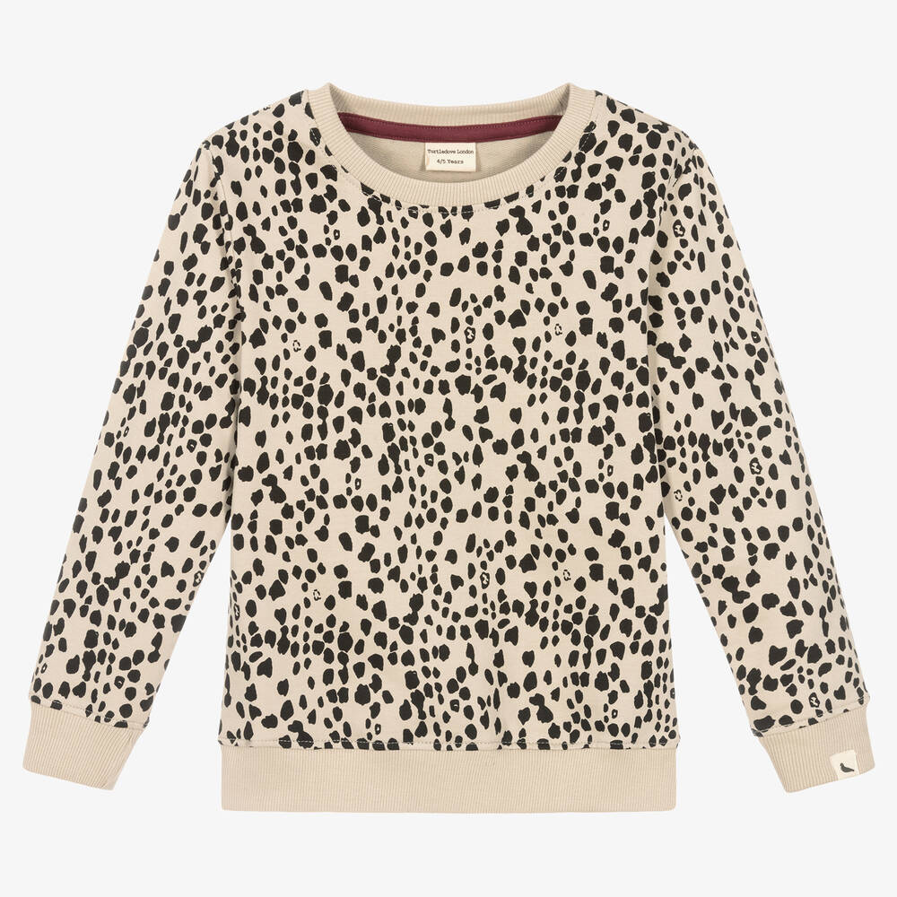 Turtledove London - Beige Organic Cotton Sweatshirt  | Childrensalon