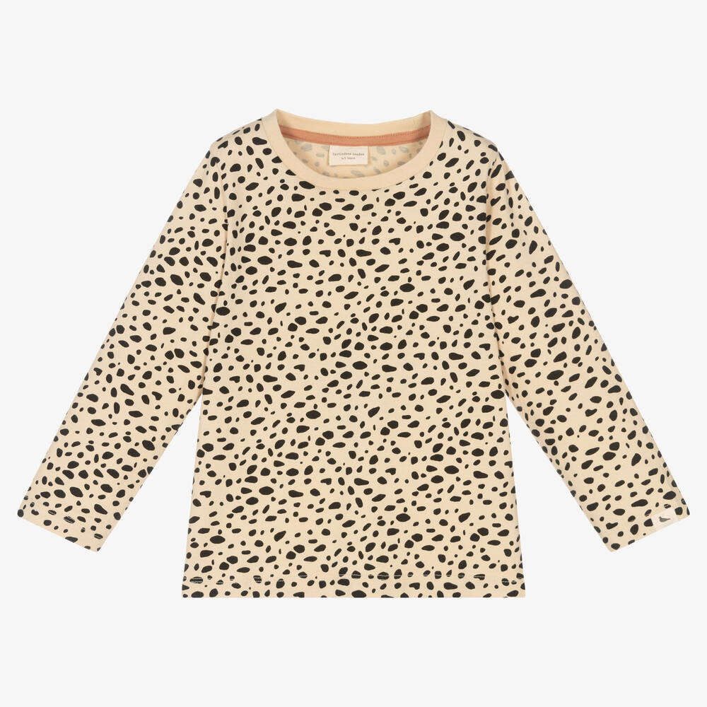 Turtledove London - Beige Organic Cotton Top | Childrensalon