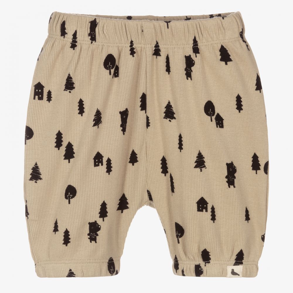 Turtledove London - Beige Ribbed Cotton Shorts | Childrensalon