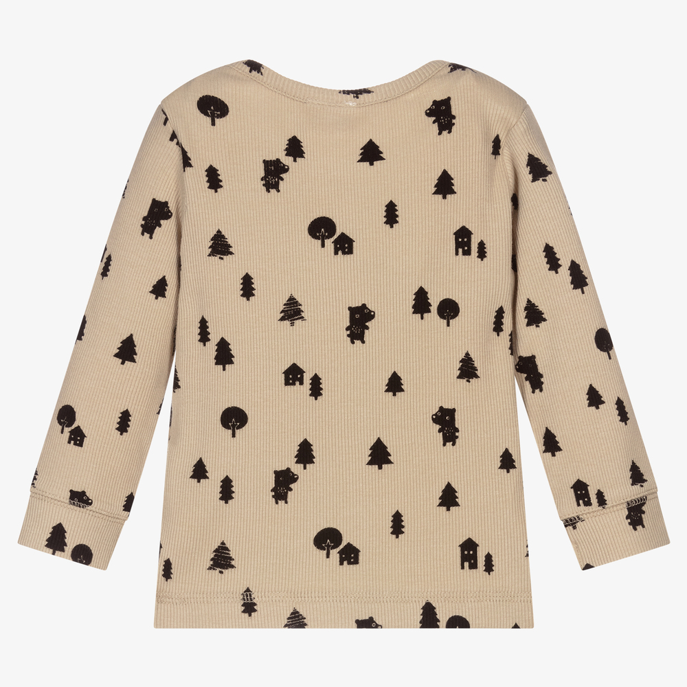 Turtledove London-Beige Ribbed Cotton Top | Childrensalon Outlet