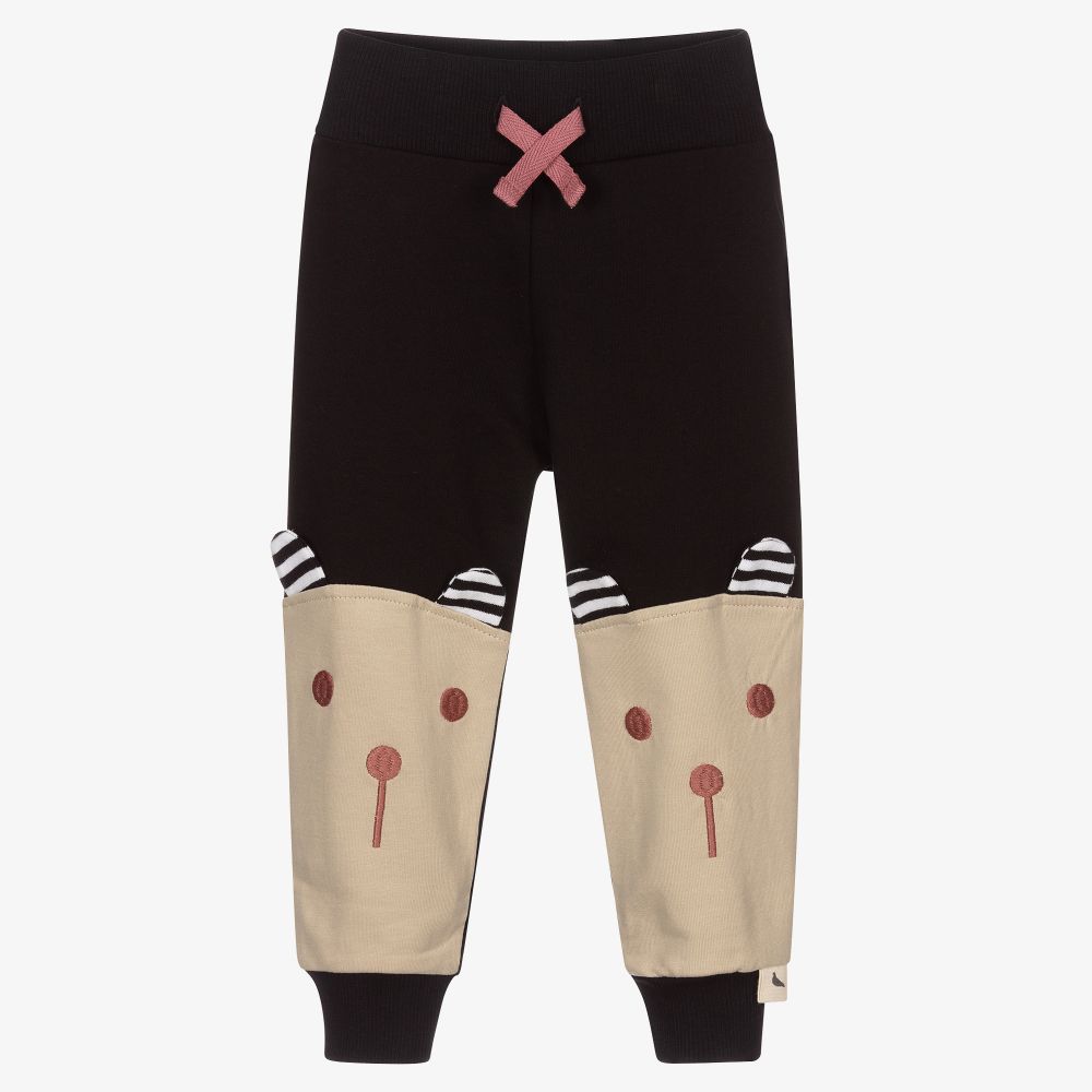 Turtledove London - Black & Beige Joggers | Childrensalon