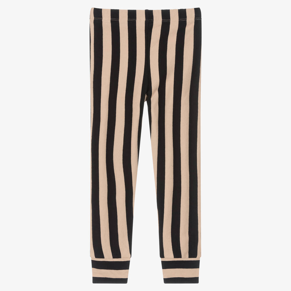 Turtledove London-Black & Beige Organic Cotton Leggings | Childrensalon Outlet