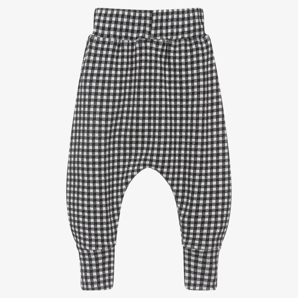 Turtledove London-Black Gingham Cotton Joggers | Childrensalon Outlet