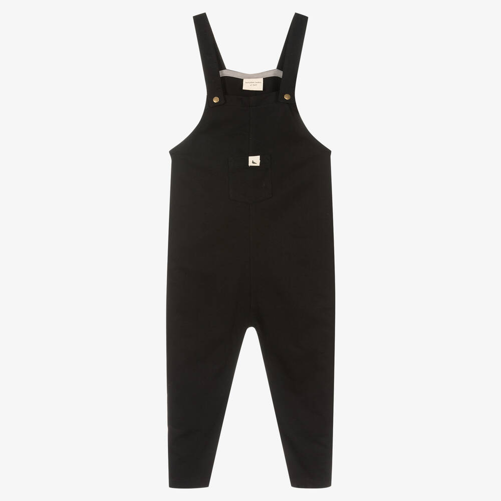 Turtledove London - Black Organic Cotton Dungarees | Childrensalon