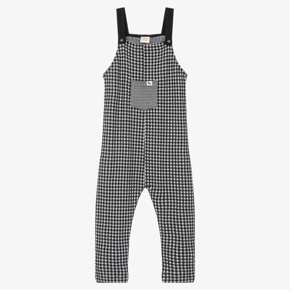 Turtledove London - Black Organic Cotton Dungarees | Childrensalon