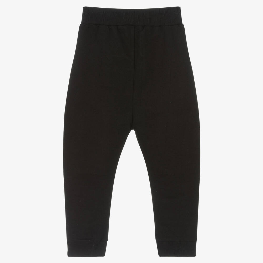 Turtledove London-Black Organic Cotton Joggers  | Childrensalon Outlet