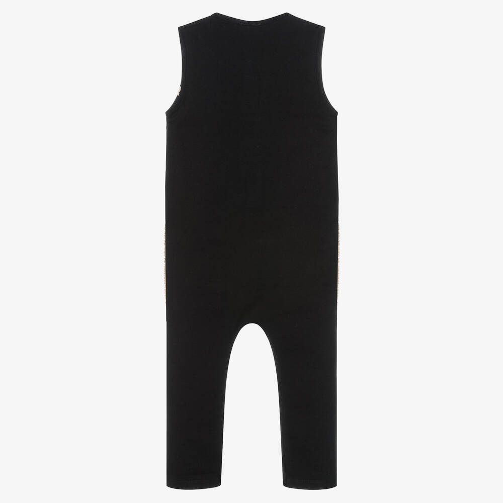 Turtledove London-Black Organic Cotton Jumpsuit | Childrensalon Outlet