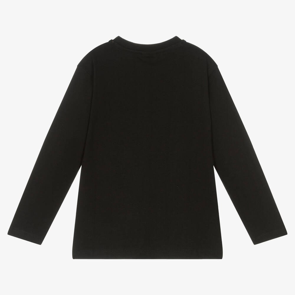 Turtledove London-Black Organic Cotton Logo Top  | Childrensalon Outlet