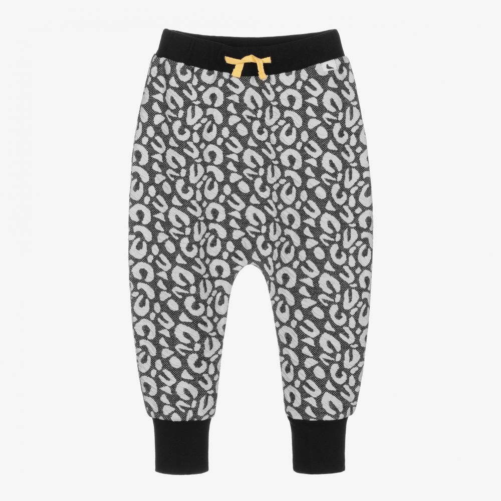 Turtledove London - Black & White Cotton Joggers | Childrensalon