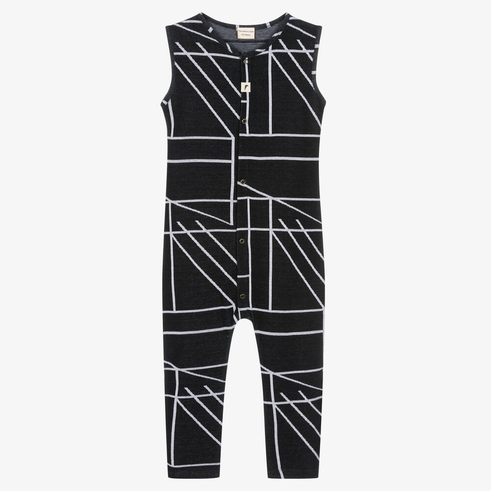 Turtledove London - Black & White Organic Cotton Jumpsuit | Childrensalon