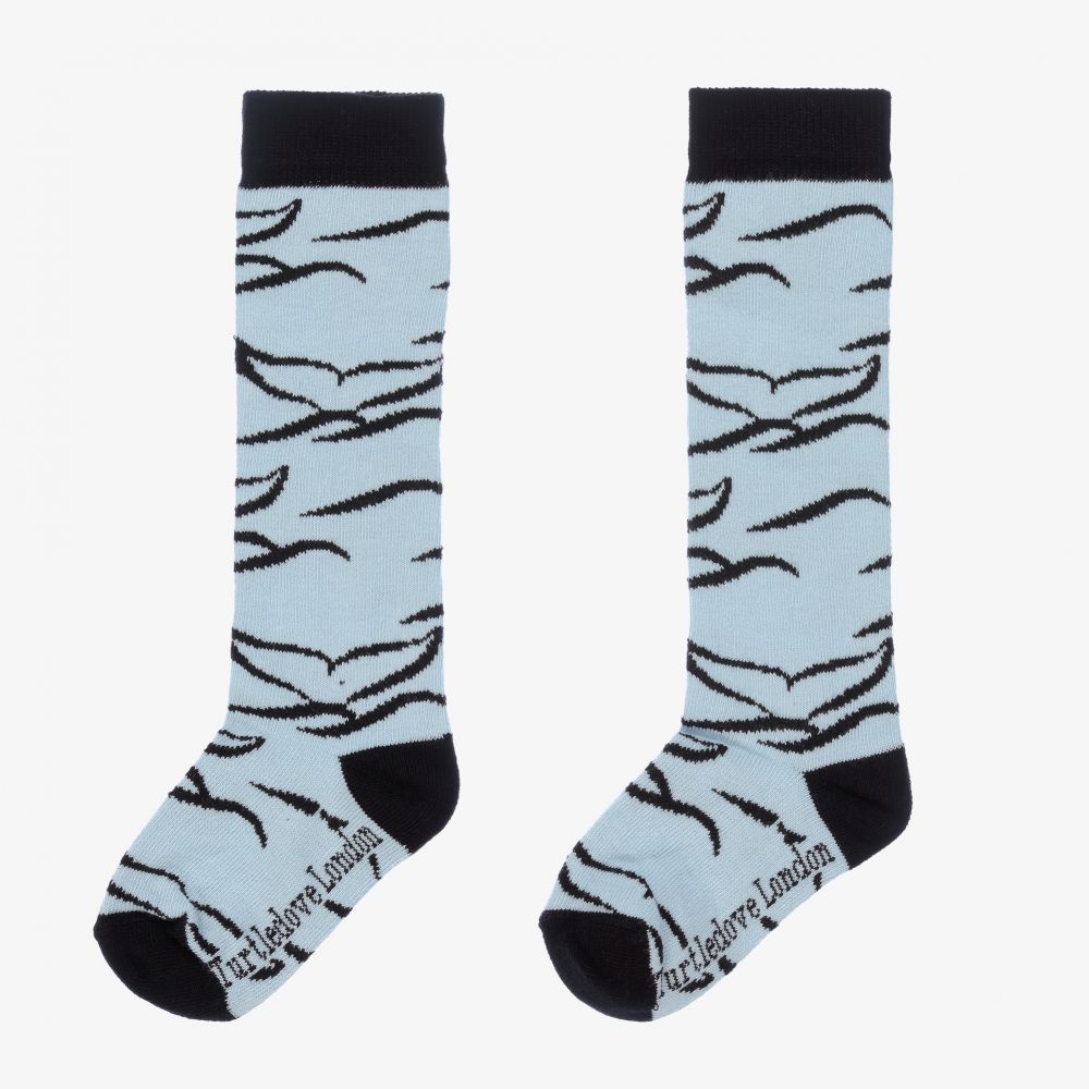 Turtledove London-Blue & Black Cotton Socks | Childrensalon Outlet