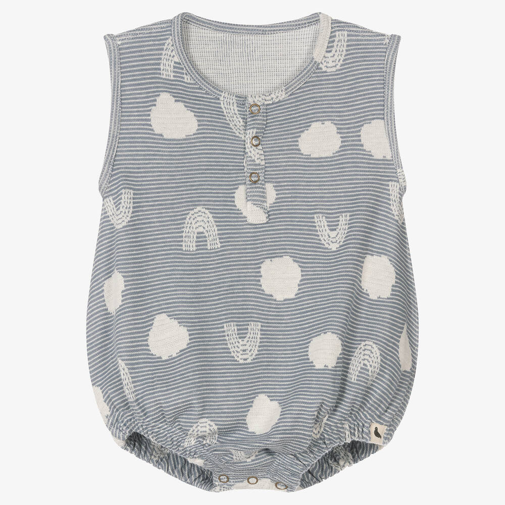 Turtledove London - Blue Cotton Baby Shortie | Childrensalon
