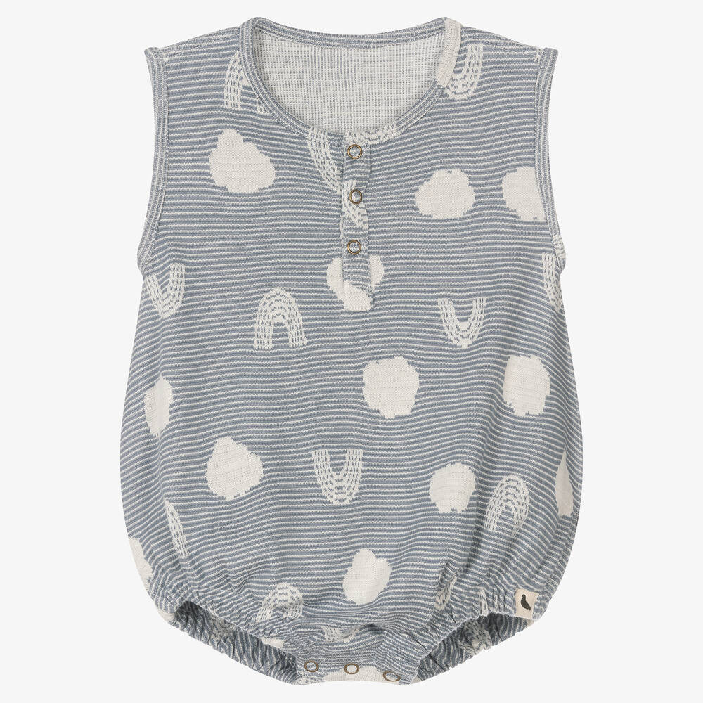 Turtledove London-Blue Cotton Baby Shortie | Childrensalon Outlet