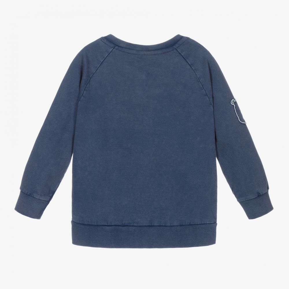 Turtledove London-Blue Cotton Zip-Up Top | Childrensalon Outlet