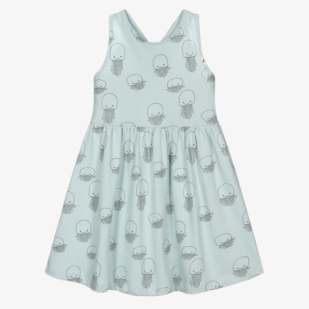 Turtledove London-Blue Organic Cotton Dress | Childrensalon Outlet