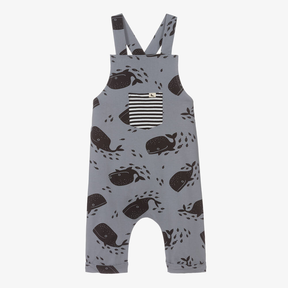 Turtledove London - Blue Organic Cotton Dungarees | Childrensalon