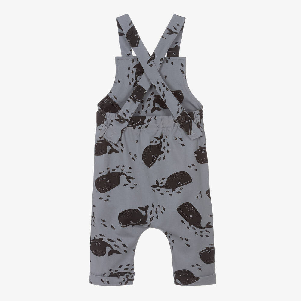 Turtledove London-Blue Organic Cotton Dungarees | Childrensalon Outlet