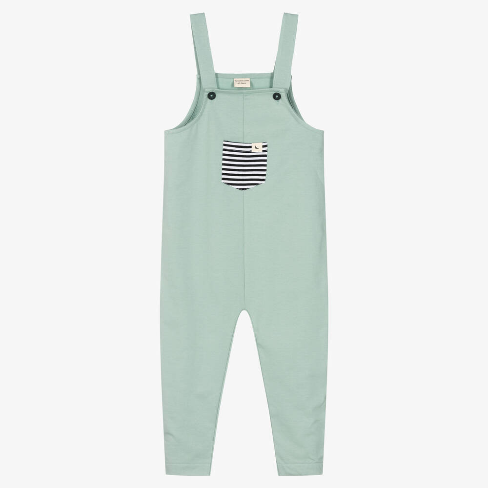 Turtledove London-Blue Organic Cotton Dungarees | Childrensalon Outlet