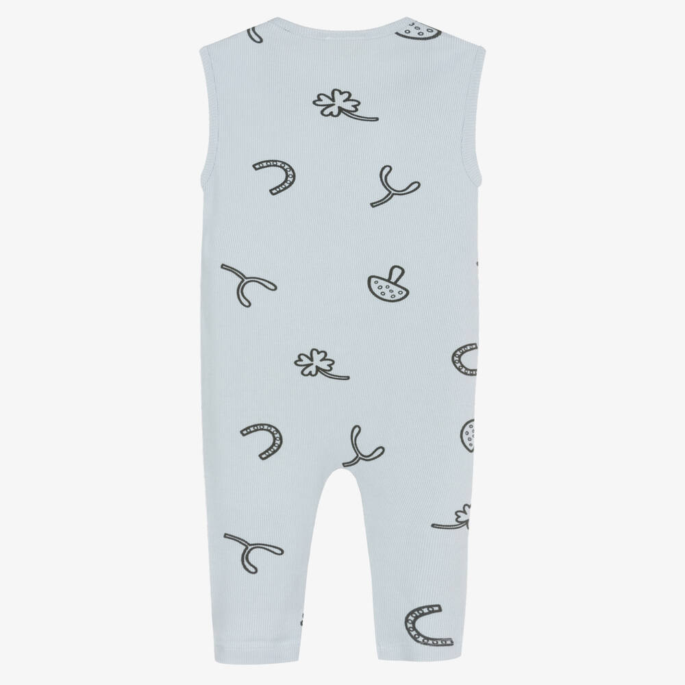 Turtledove London-Blue Organic Cotton Jumpsuit | Childrensalon Outlet