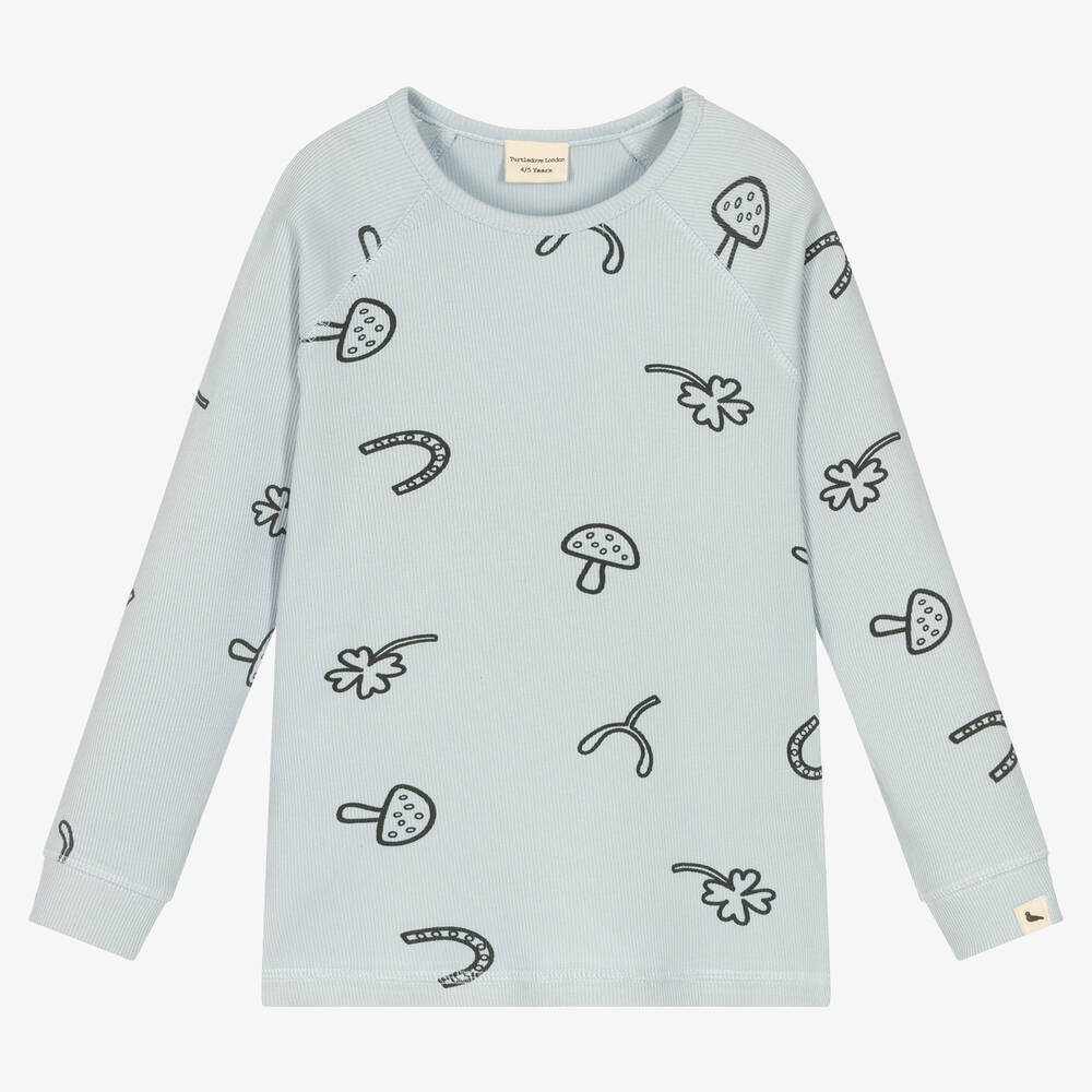 Turtledove London - Blue Organic Cotton Top | Childrensalon