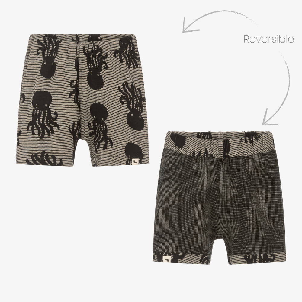 Turtledove London - Boys Black Reversible Shorts | Childrensalon