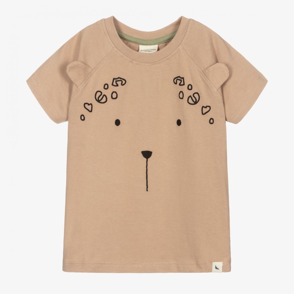 Turtledove London - Brown Organic Cotton T-Shirt | Childrensalon