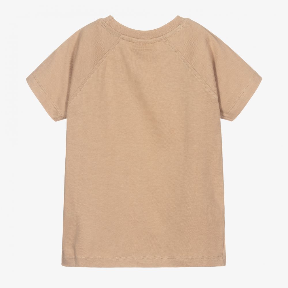 Turtledove London-Brown Organic Cotton T-Shirt | Childrensalon Outlet