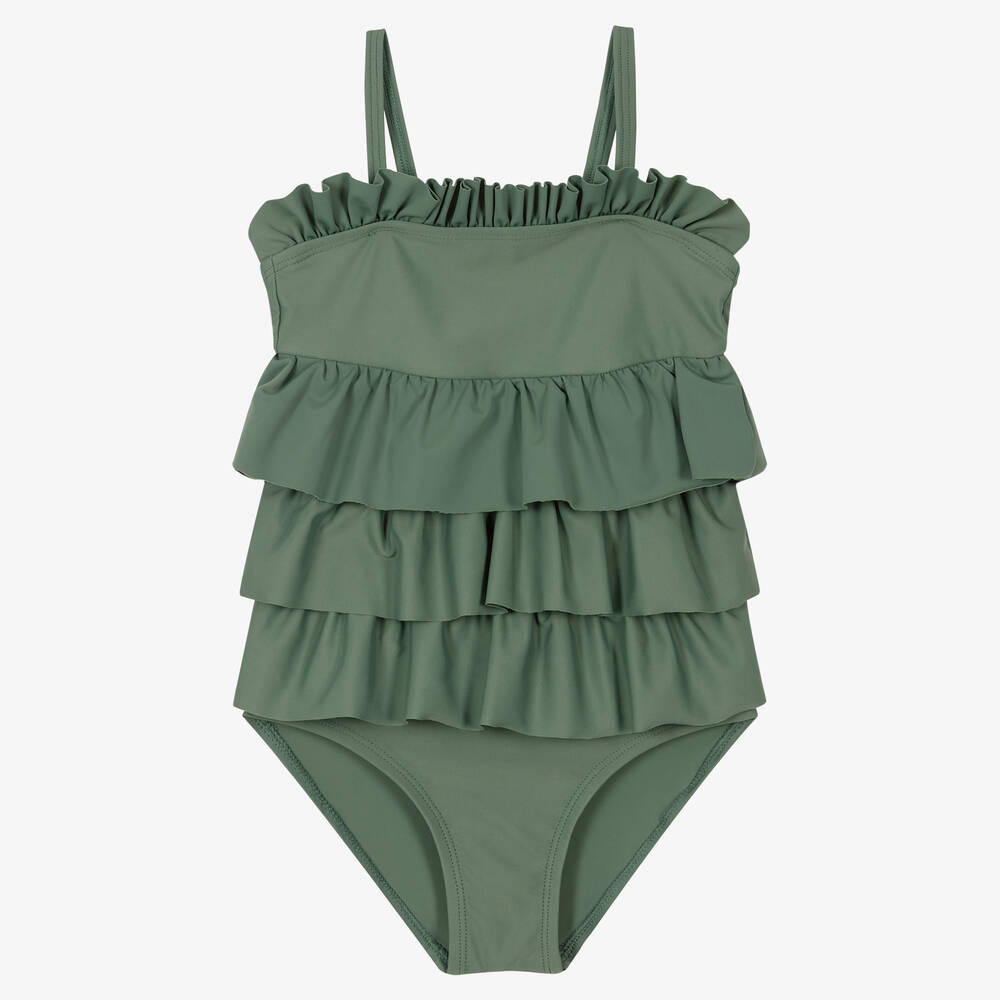 Turtledove London - Girls Green Swimsuit (UPV 50+) | Childrensalon