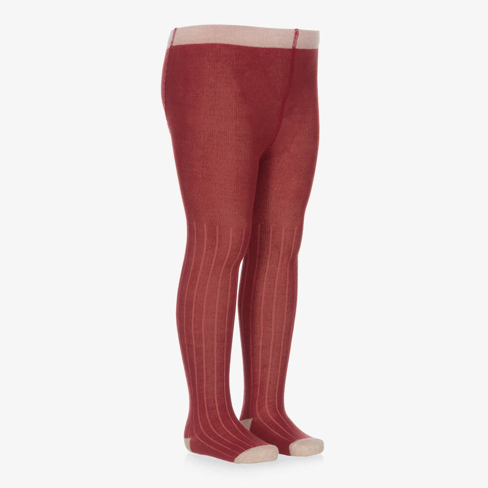 Turtledove London-Girls Pink Cotton Knitted Tights | Childrensalon Outlet