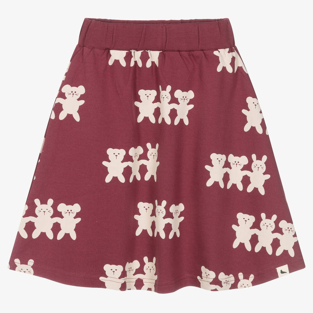 Turtledove London - Girls Red Organic Cotton Skirt | Childrensalon