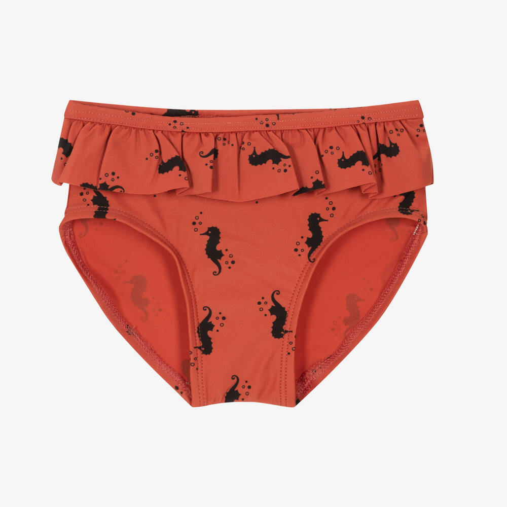 Turtledove London - Girls Red Seahorse Swim Pants | Childrensalon