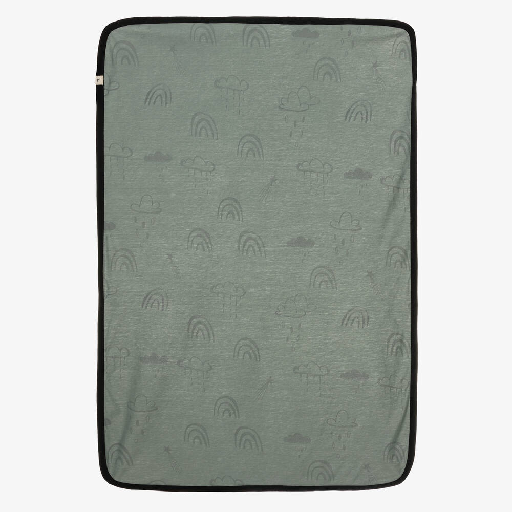 Turtledove London-Green Cotton Blanket (107cm) | Childrensalon Outlet