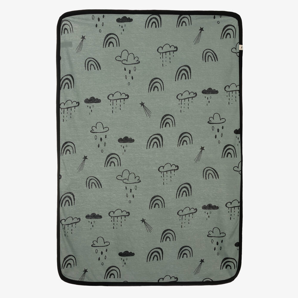 Turtledove London - Green Cotton Blanket (107cm) | Childrensalon