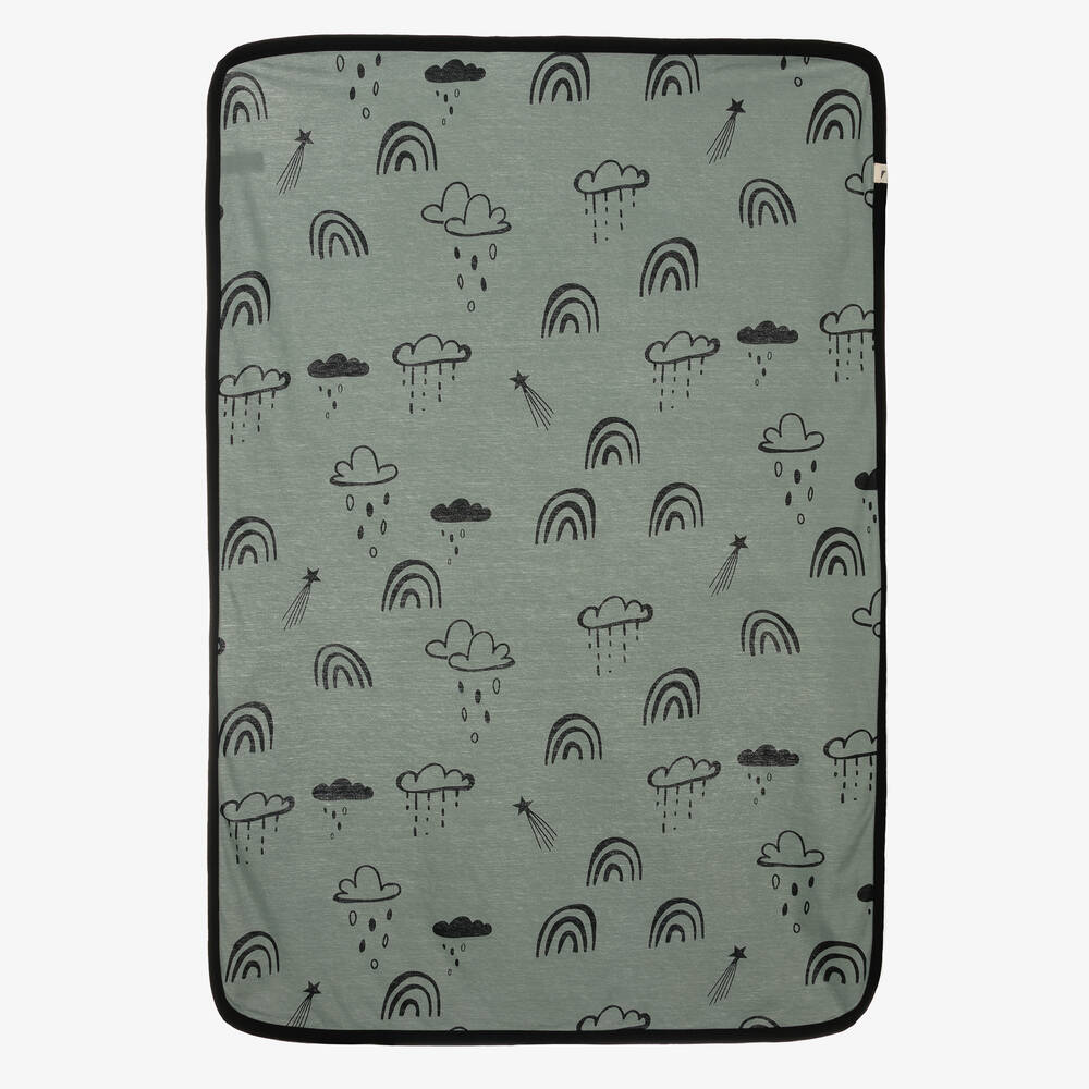 Turtledove London-Green Cotton Blanket (107cm) | Childrensalon Outlet