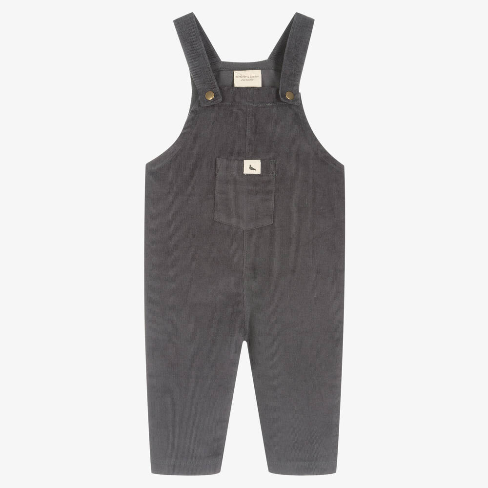 Turtledove London - Grey Corduroy Dungarees | Childrensalon