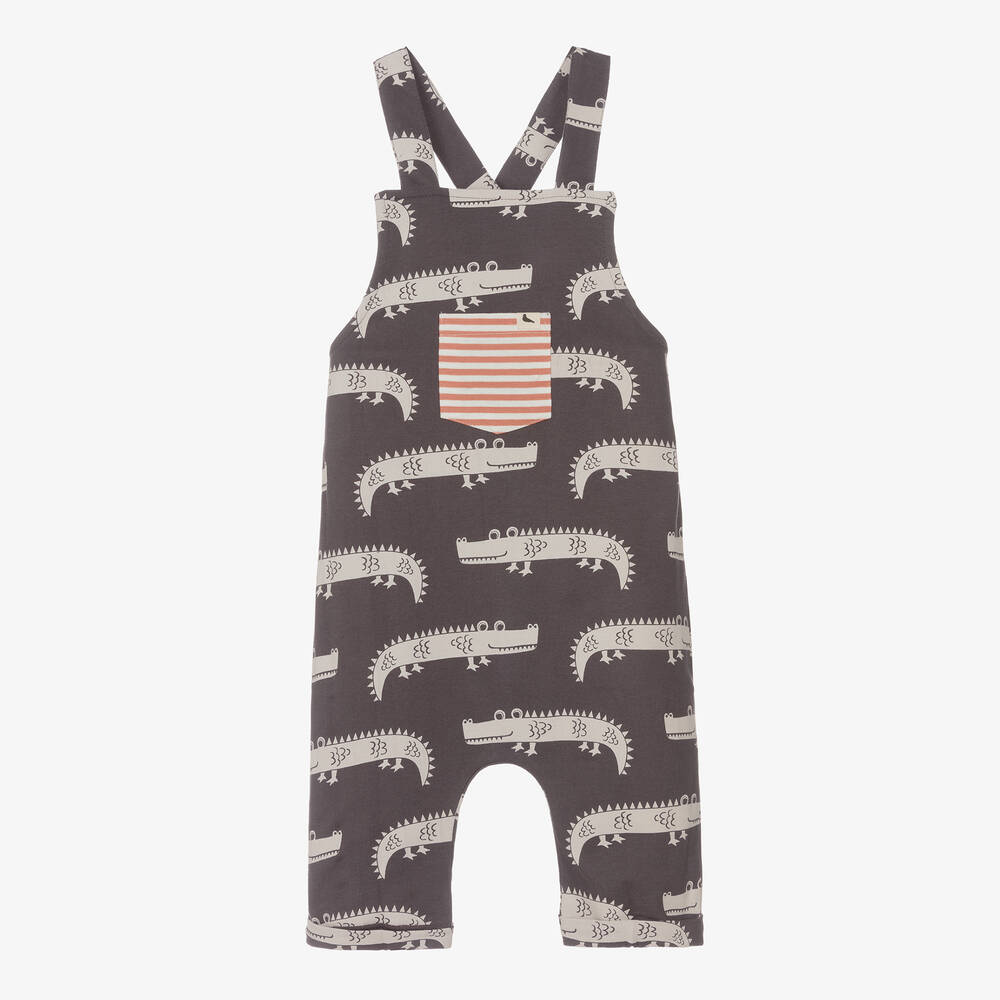 Turtledove London - Grey Organic Cotton Dungarees | Childrensalon