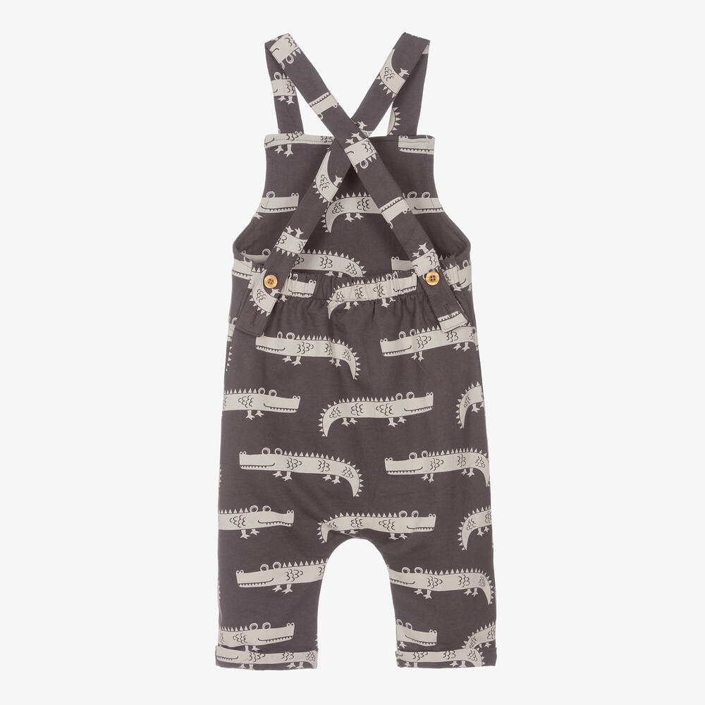 Turtledove London-Grey Organic Cotton Dungarees | Childrensalon Outlet