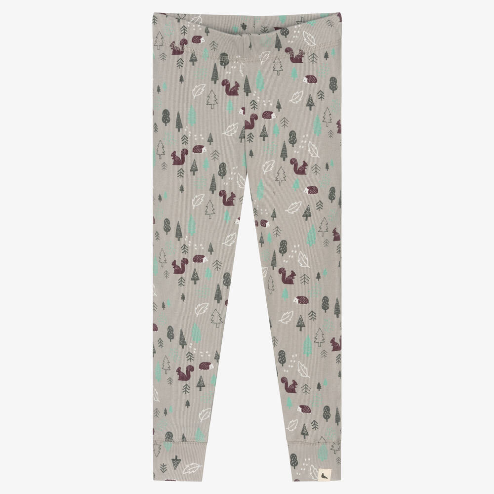 Turtledove London - Grey Organic Cotton Leggings  | Childrensalon