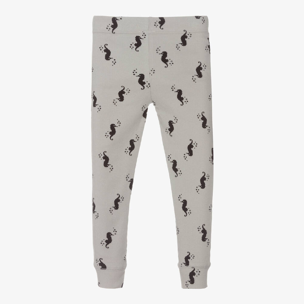 Turtledove London-Grey Organic Cotton Rib Leggings | Childrensalon Outlet